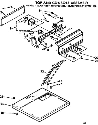 Top and console assembly