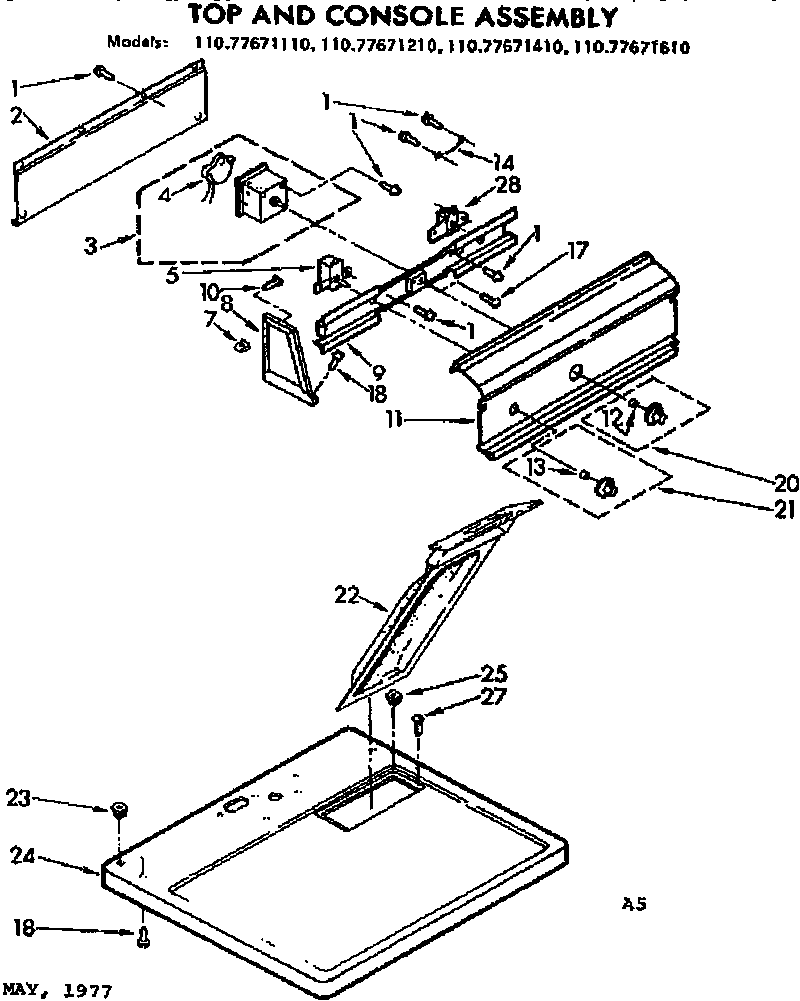 TOP AND CONSOLE ASSEMBLY