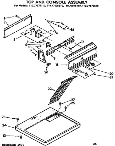 Top and console assembly