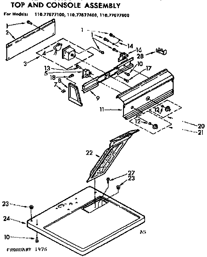Top and console assembly