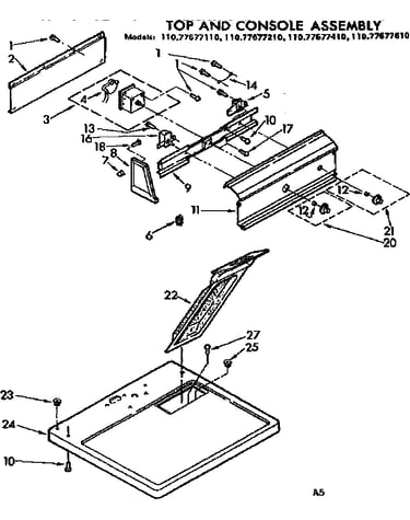 Top and console assembly