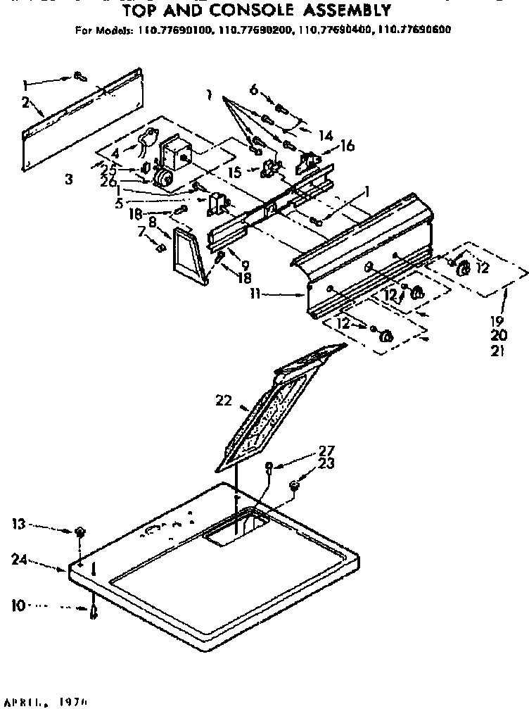 Top and console assembly