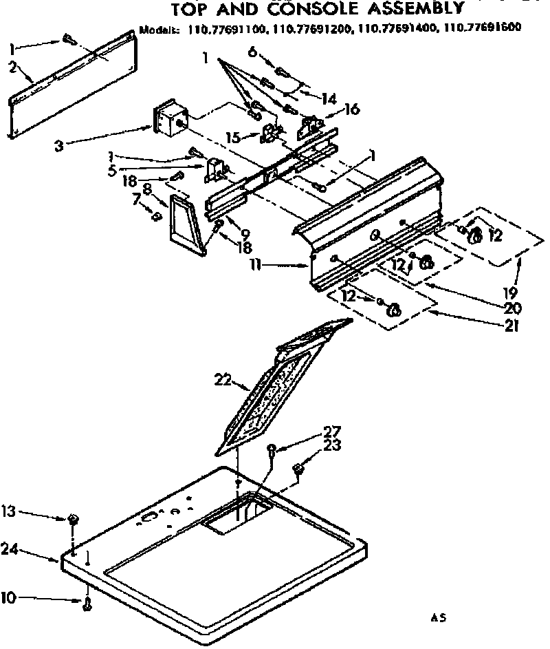 Top and console assembly