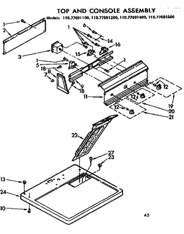 Top and console assembly