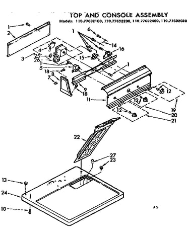 Top and console assembly
