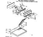 Sears 11077784200 top and console assembly diagram