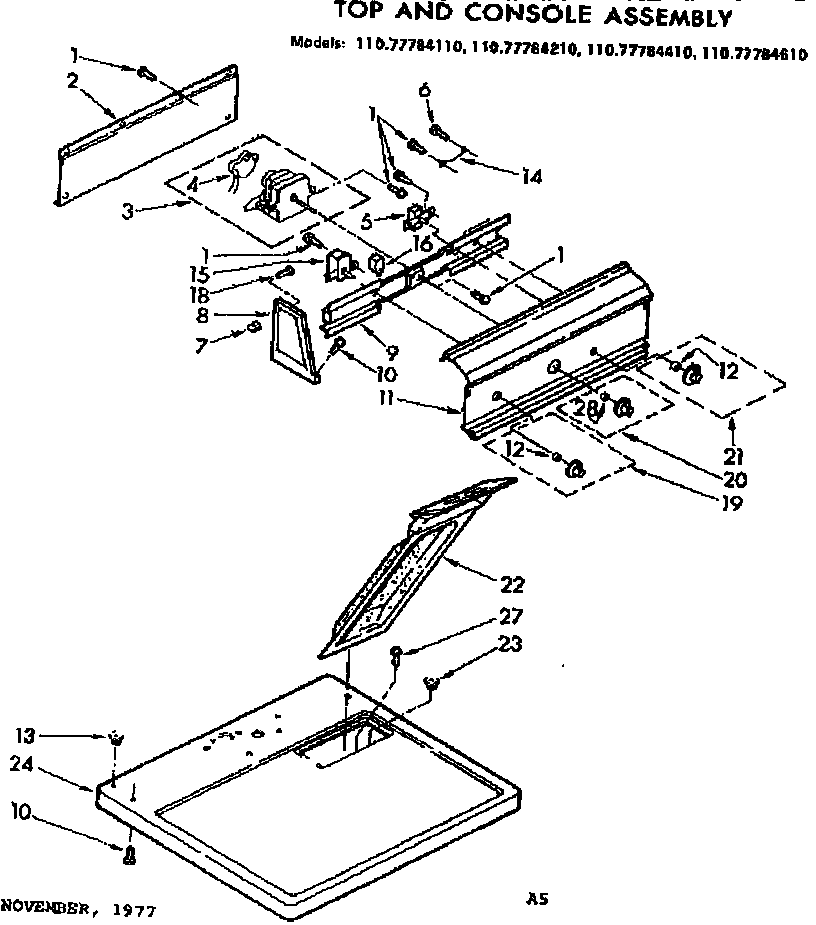 Top and console assembly