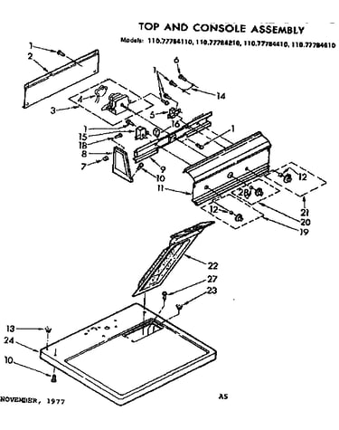 Top and console assembly