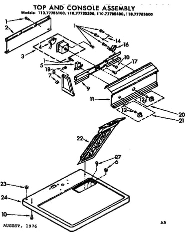 Top and console assembly