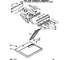 Sears 11077875400 top and console assembly diagram