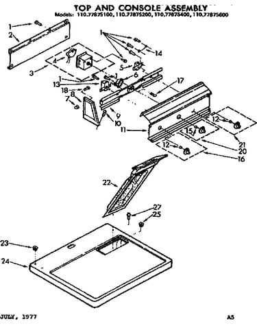 Top and console assembly