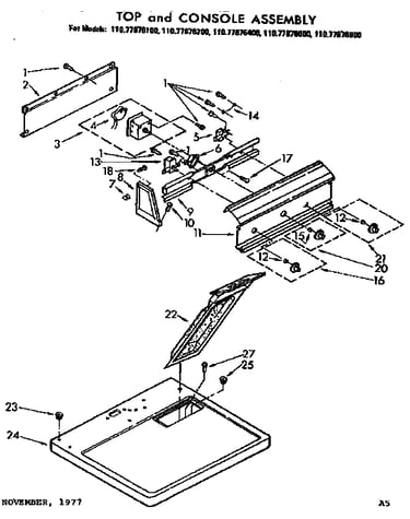 Top and console assembly