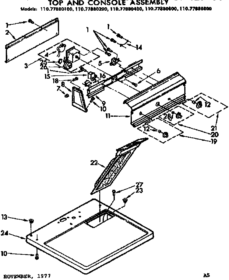 Top and console assembly