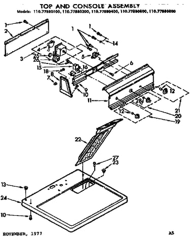 Top and console assembly