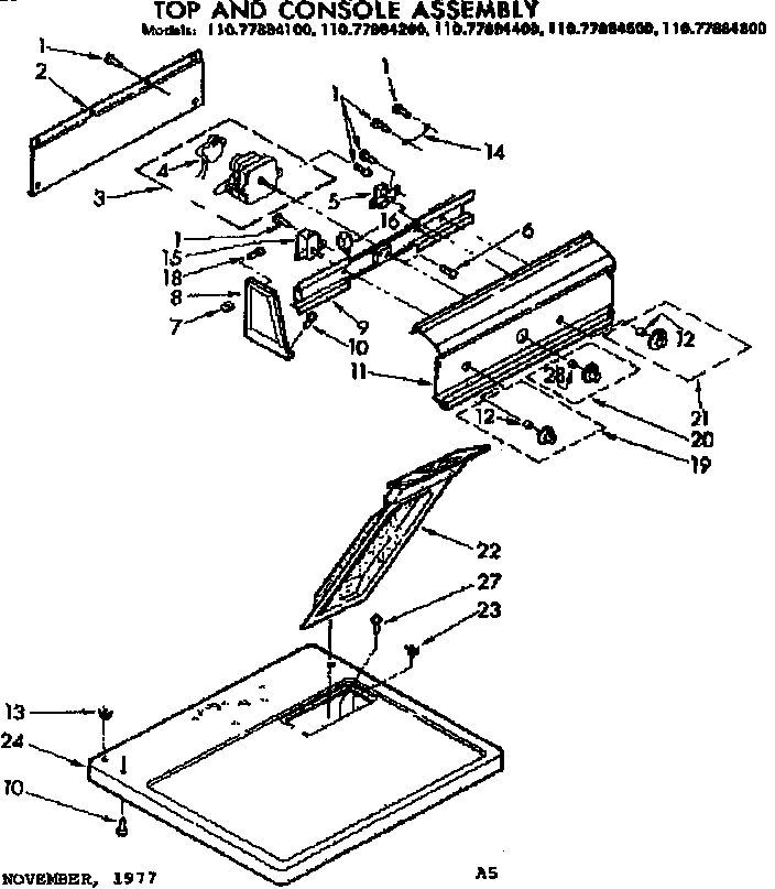 Top and console assembly