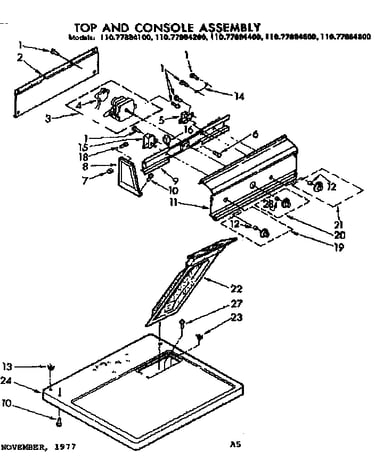Top and console assembly
