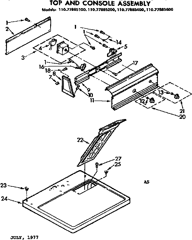 Top and console assembly