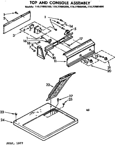 Top and console assembly