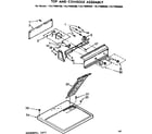 Sears 11077886400 top and console assembly diagram