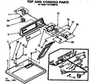 Sears 11077950110 top and console parts diagram