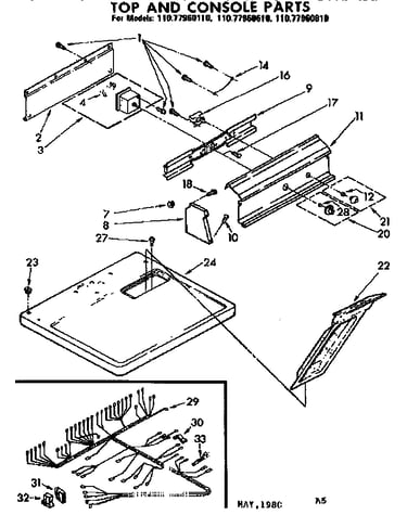 Top and console parts
