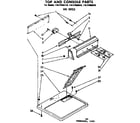 Sears 11077965610 top and console parts diagram