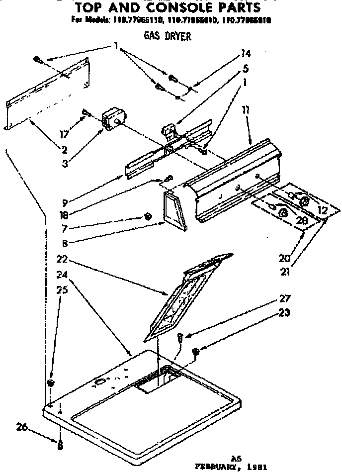 Top and console parts