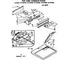 Sears 11077972100 top and console parts diagram