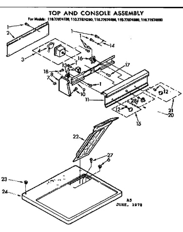 Top and console assembly