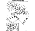 Sears 11077974830 top and console parts diagram