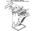 Sears 11077978200 top and console assembly diagram