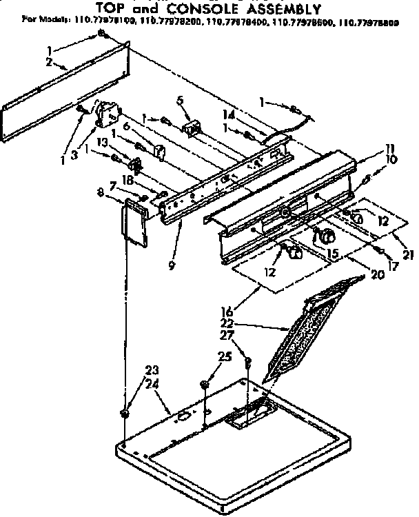 Top and console assembly