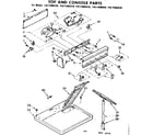 Sears 11077992810 top and console parts diagram