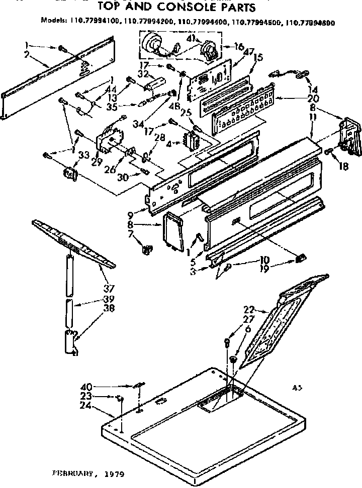 Top and console parts