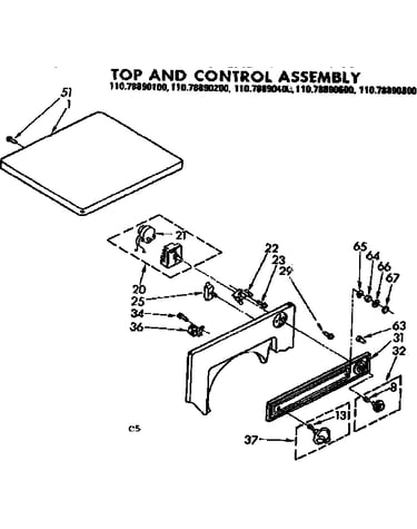 Top and control assembly