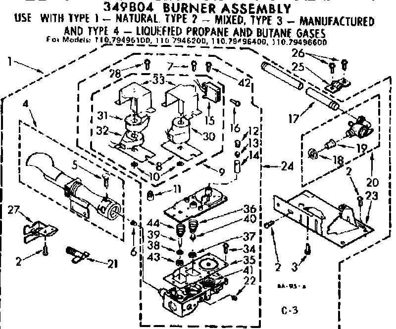 349804 BURNER ASSEMBLY 60 HZ.