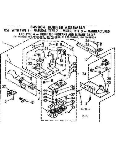 349804 burner assembly 60 hz.