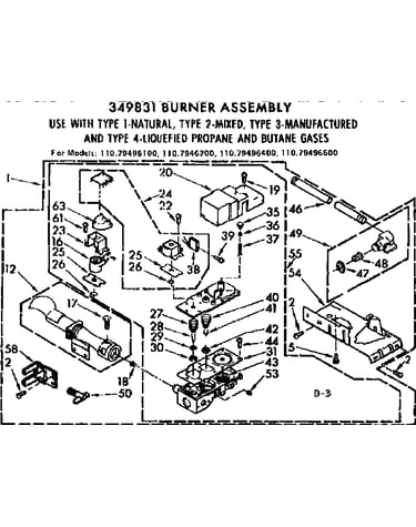 349831 burner assembly 50 hz.