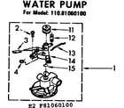 Kenmore 11081060100 water pump diagram