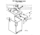 Kenmore 11081061100 top and cabinet parts diagram