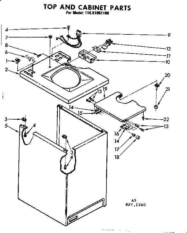 Top and cabinet parts