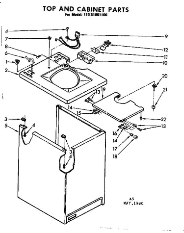 Top and cabinet parts