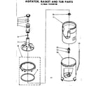 Kenmore 11081061100 agitator, basket and tub parts diagram