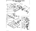 Kenmore 11081115100 top and console parts diagram