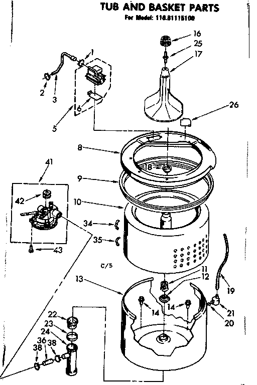 Tub and basket parts