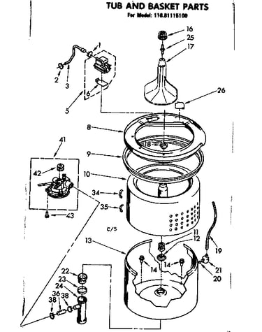 Tub and basket parts