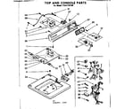 Kenmore 11081125100 top and console parts diagram