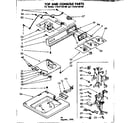 Kenmore 11085156100 top and console parts diagram