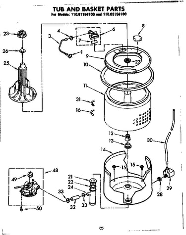 Tub and basket parts