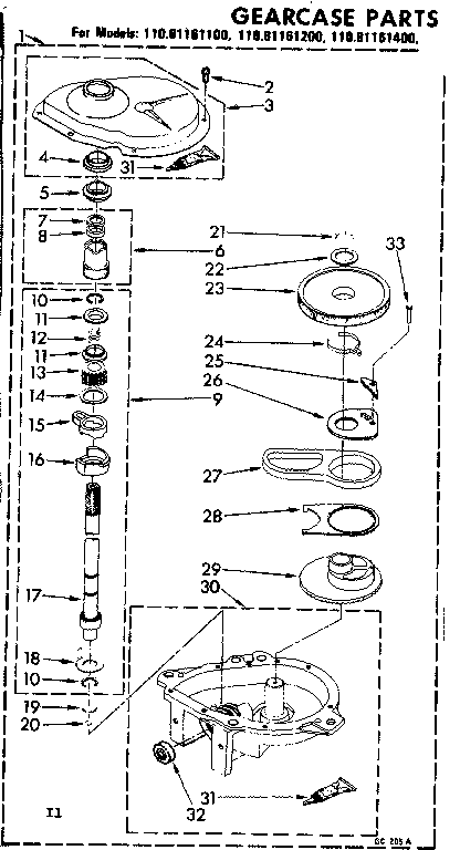 Gearcase parts